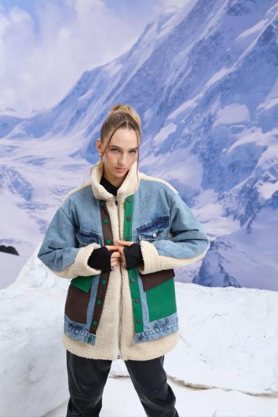 DENIM MIX PELUŞ MONT Yeşil