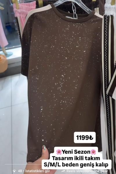 YAN VE OMUZ ŞERİTLİ İKİLİ TAKIM Acı Kahve