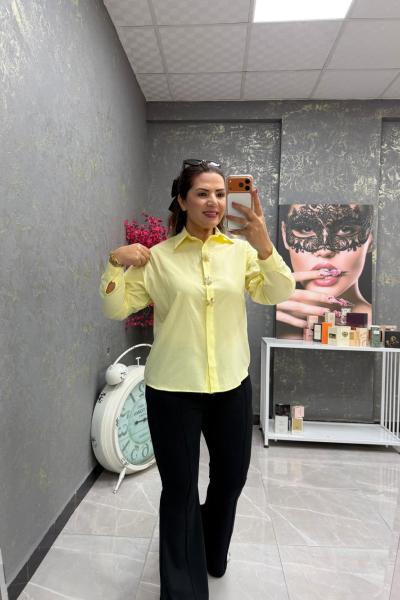 3 DÜĞME DETAYLI GÖMLEK Sarı