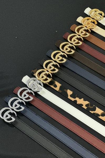 GG GÜMÜŞ YAZILI KEMER Siyah