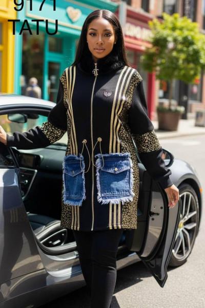 Bayan ithal yaka kürklü mont Siyah