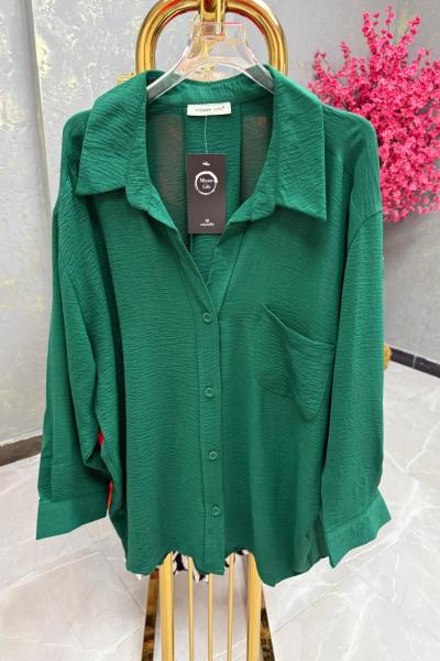 BAYAN MİYASE OVERSİZE GÖMLEK Yeşil