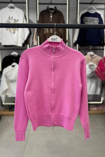 FERMUARLI TRİKO HIRKA Pembe